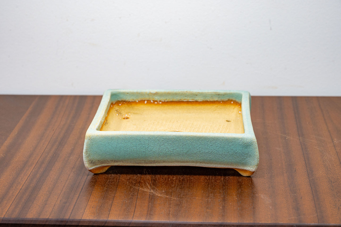 Textured Light Green  Rectangular Ceramic Bonsai Dish 15cm