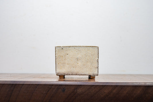 Rustic Cube - Romantic Cream - 7cm Ceramic Bonsai Pot