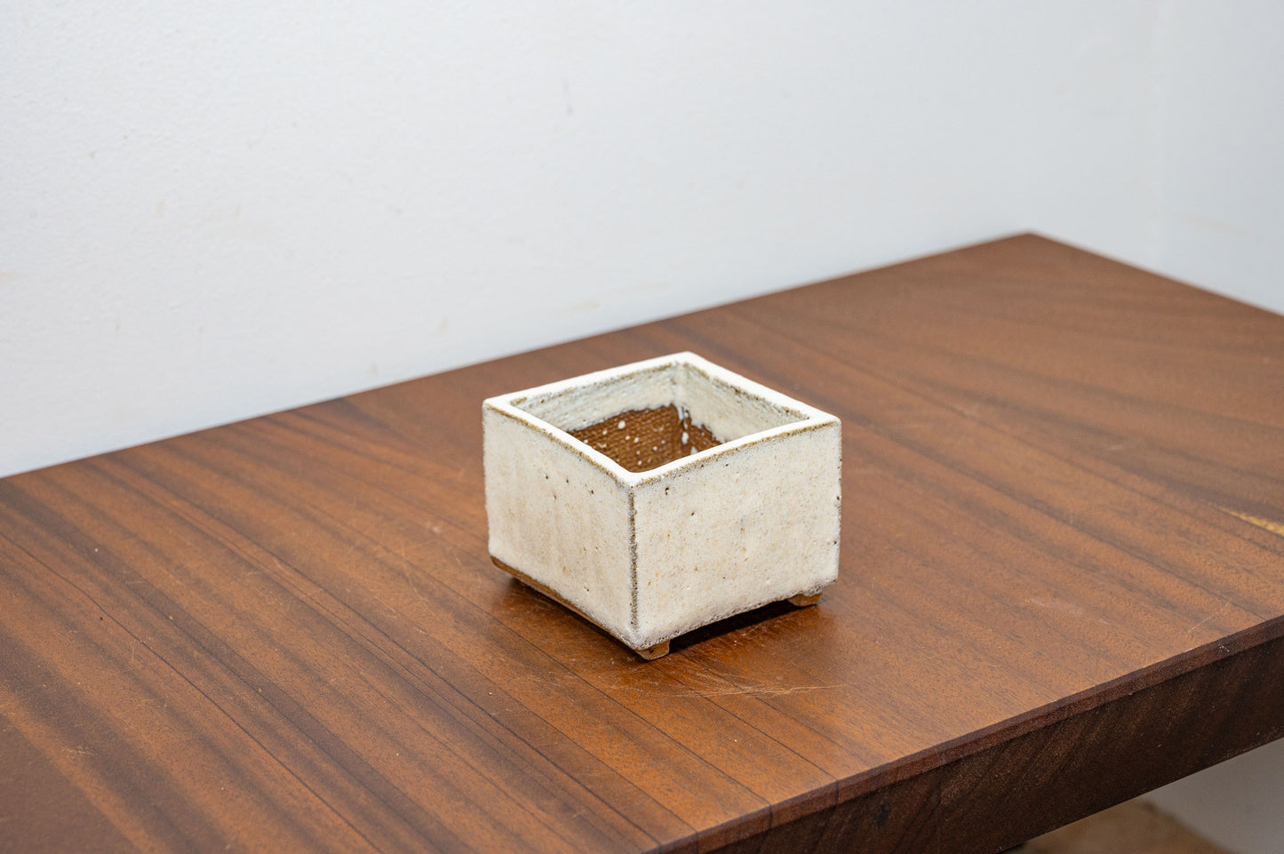 Rustic Cube - Romantic Cream - 7cm Ceramic Bonsai Pot