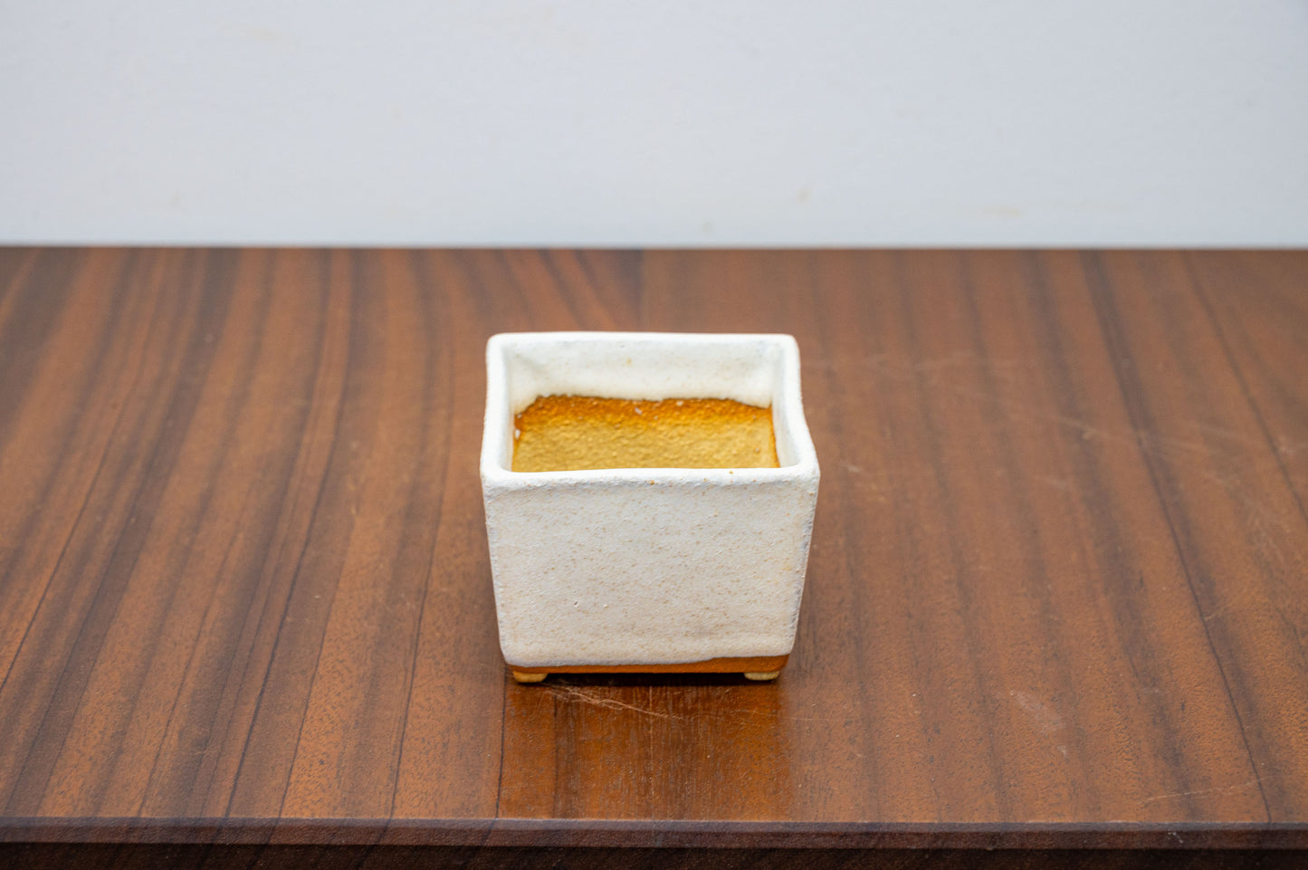 Romantic Cream Ceramic Cube Bonsai Pot - 7cm