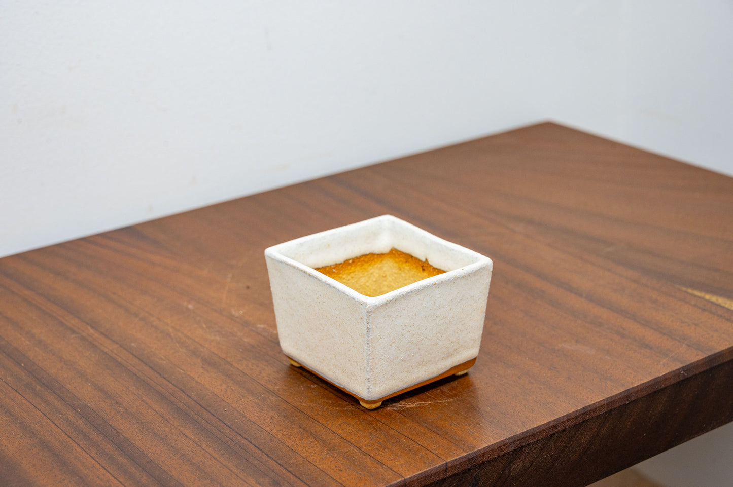 Romantic Cream Ceramic Cube Bonsai Pot - 7cm