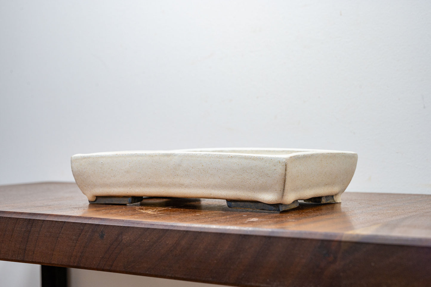 Romantic Cream Shallow Rectangular Ceramic Bonsai Dish 20cm