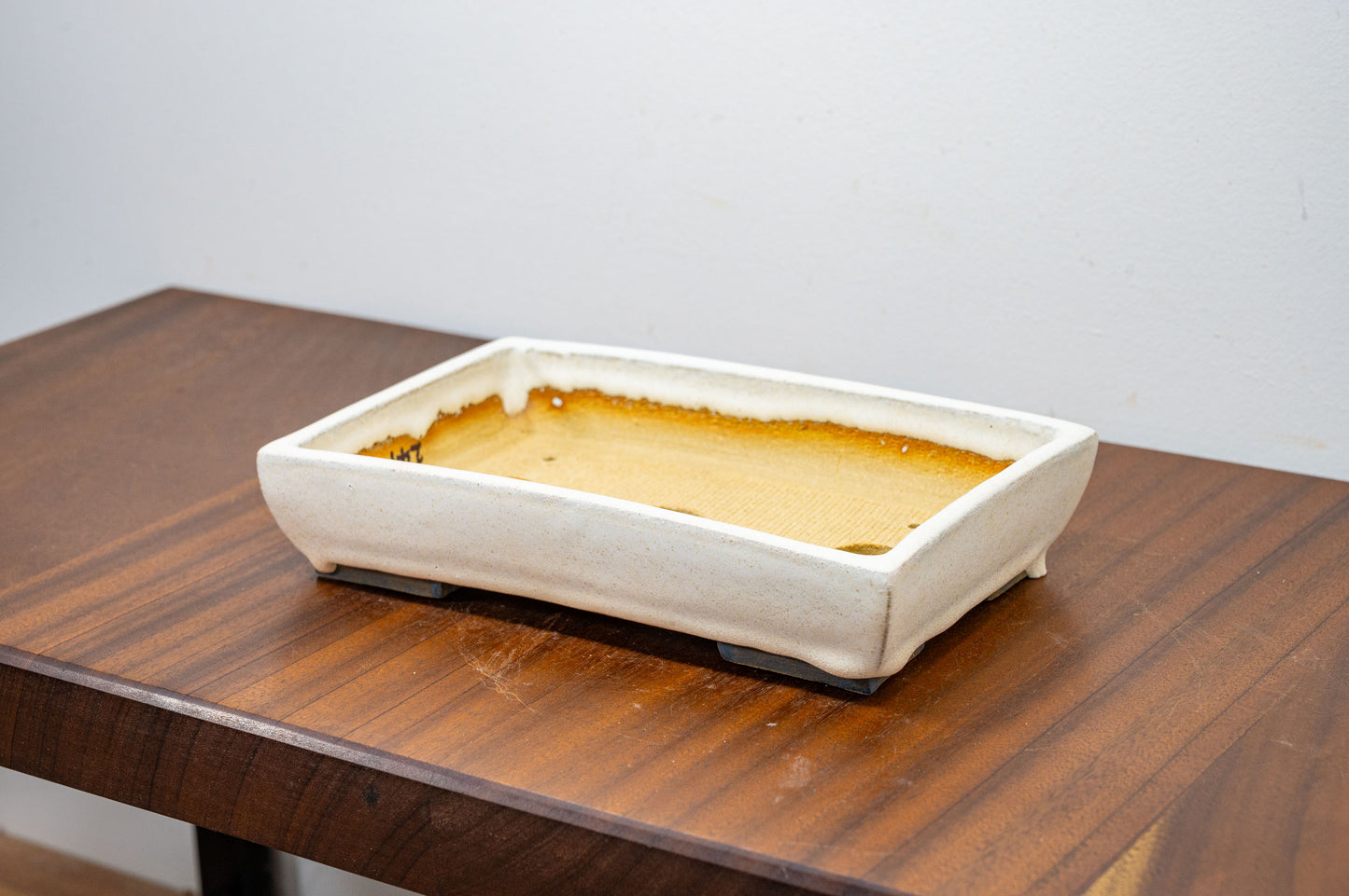 Romantic Cream Shallow Rectangular Ceramic Bonsai Dish 20cm