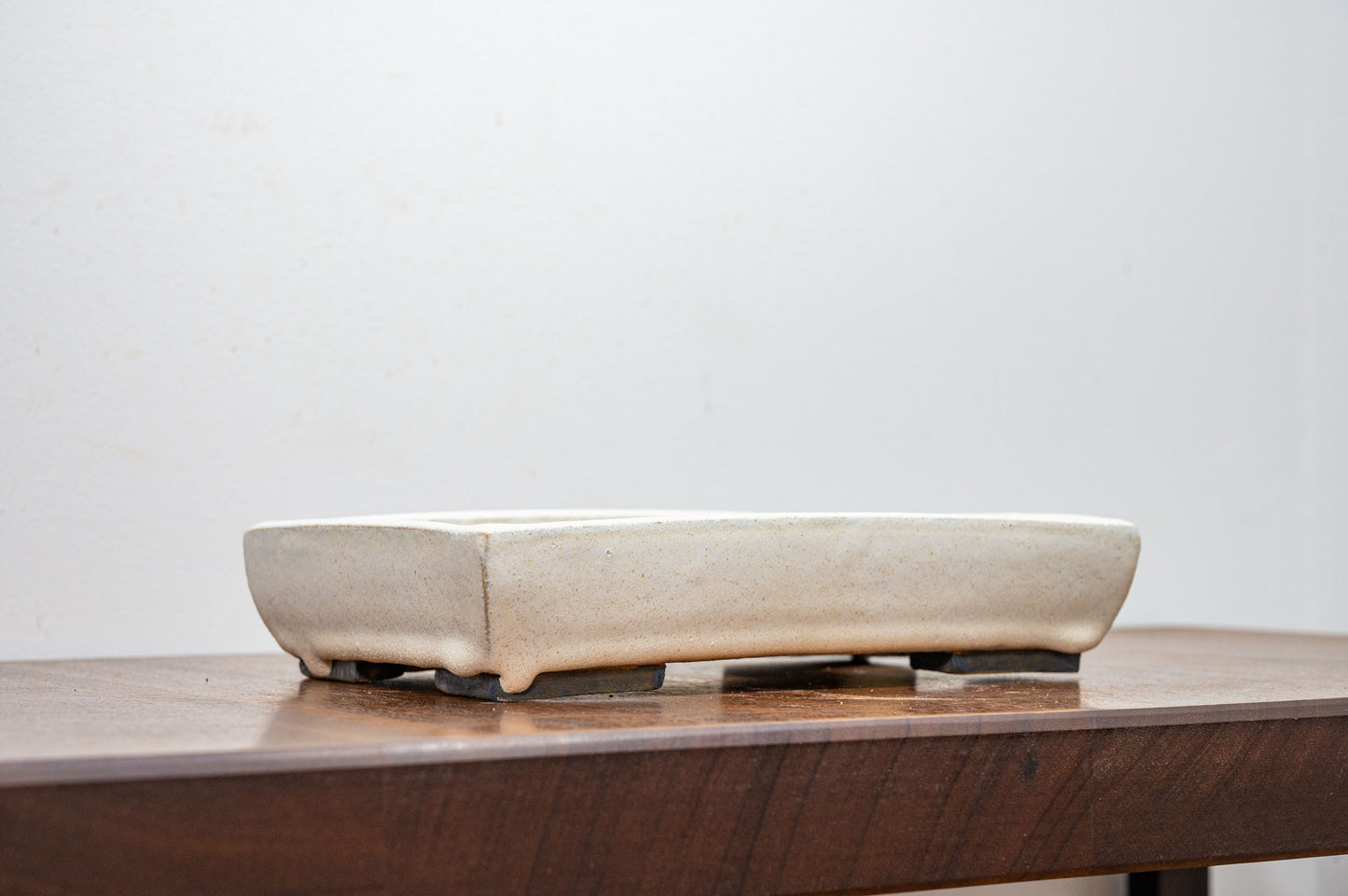 Romantic Cream Shallow Rectangular Ceramic Bonsai Dish 20cm