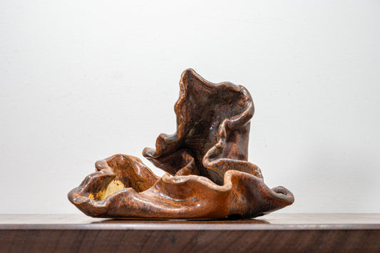 Abstract -  Ember Brown 22cm Ceramic Vessel