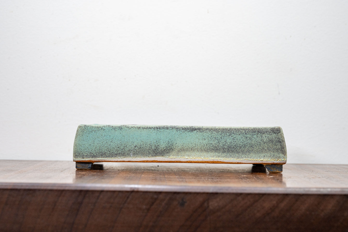 Textured Light Green  Rectangular Ceramic Bonsai Dish 20cm