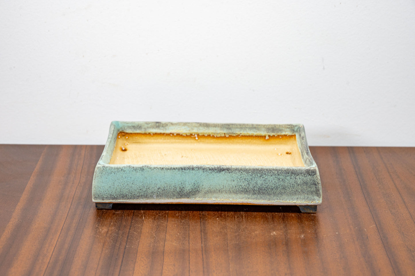 Textured Light Green  Rectangular Ceramic Bonsai Dish 20cm