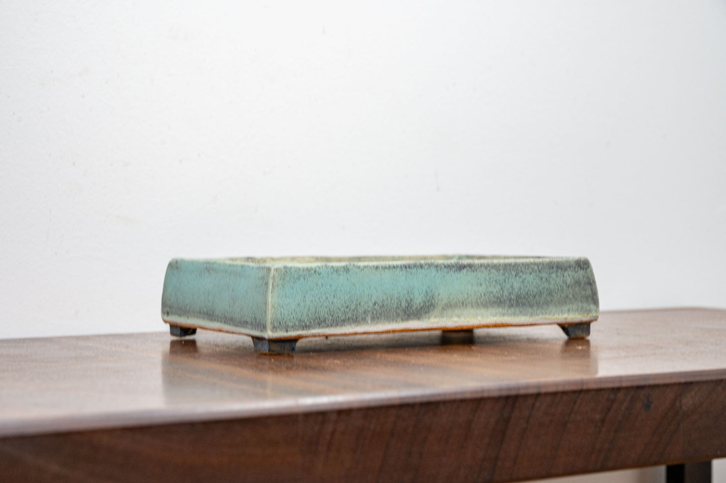 Textured Light Green  Rectangular Ceramic Bonsai Dish 20cm