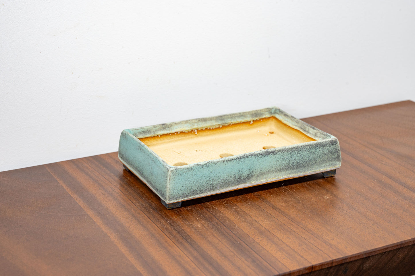 Textured Light Green  Rectangular Ceramic Bonsai Dish 20cm