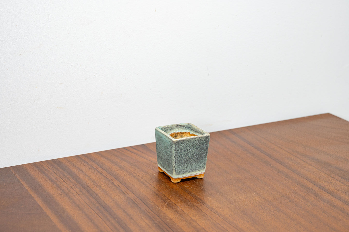 Textured Light Green Mini Cascade Cube Ceramic Bonsai Pot 5cm