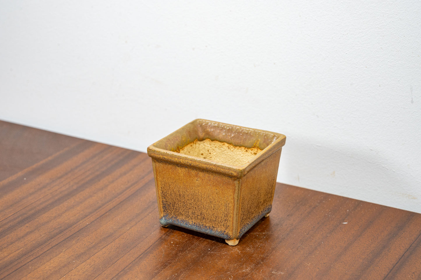 Venus Brown Ceramic Bonsai Cube Pot - 7cm