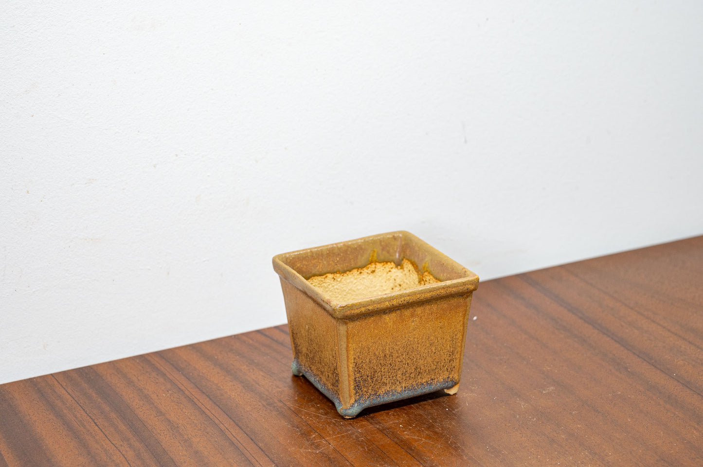 Venus Brown Ceramic Bonsai Cube Pot - 7cm