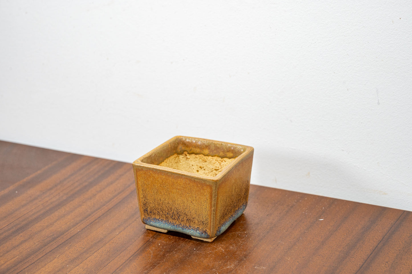 Venus Brown Ceramic Bonsai Cube Pot - 6.5cm