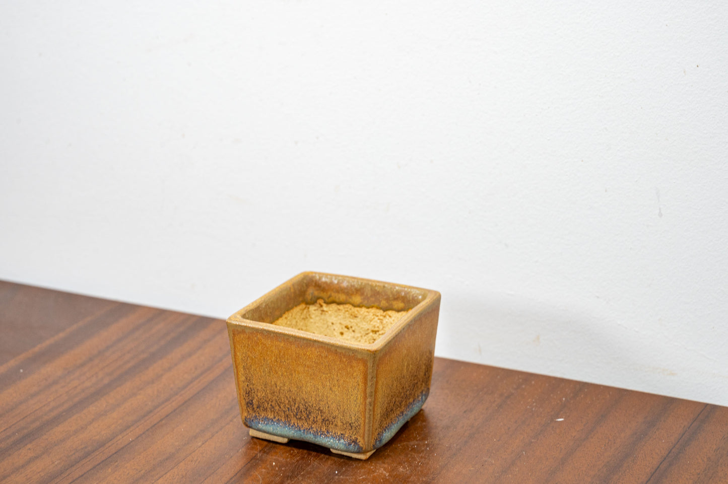 Venus Brown Ceramic Bonsai Cube Pot - 6.5cm