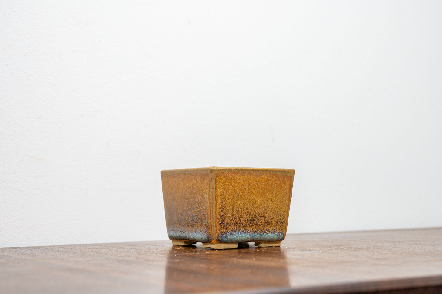 Venus Brown Ceramic Bonsai Cube Pot - 6.5cm