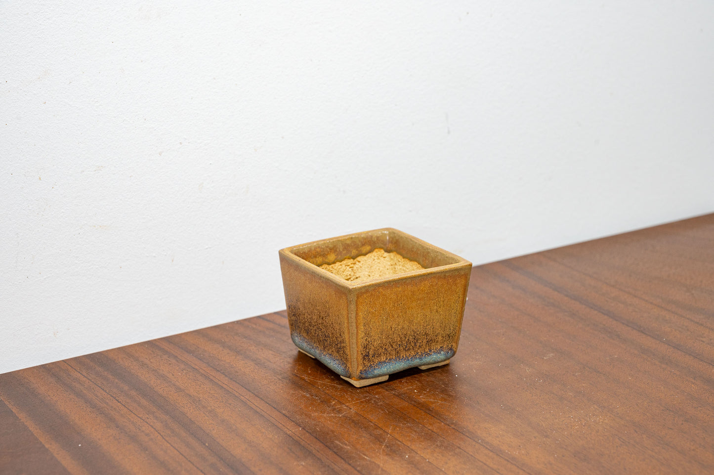 Venus Brown Ceramic Bonsai Cube Pot - 6.5cm