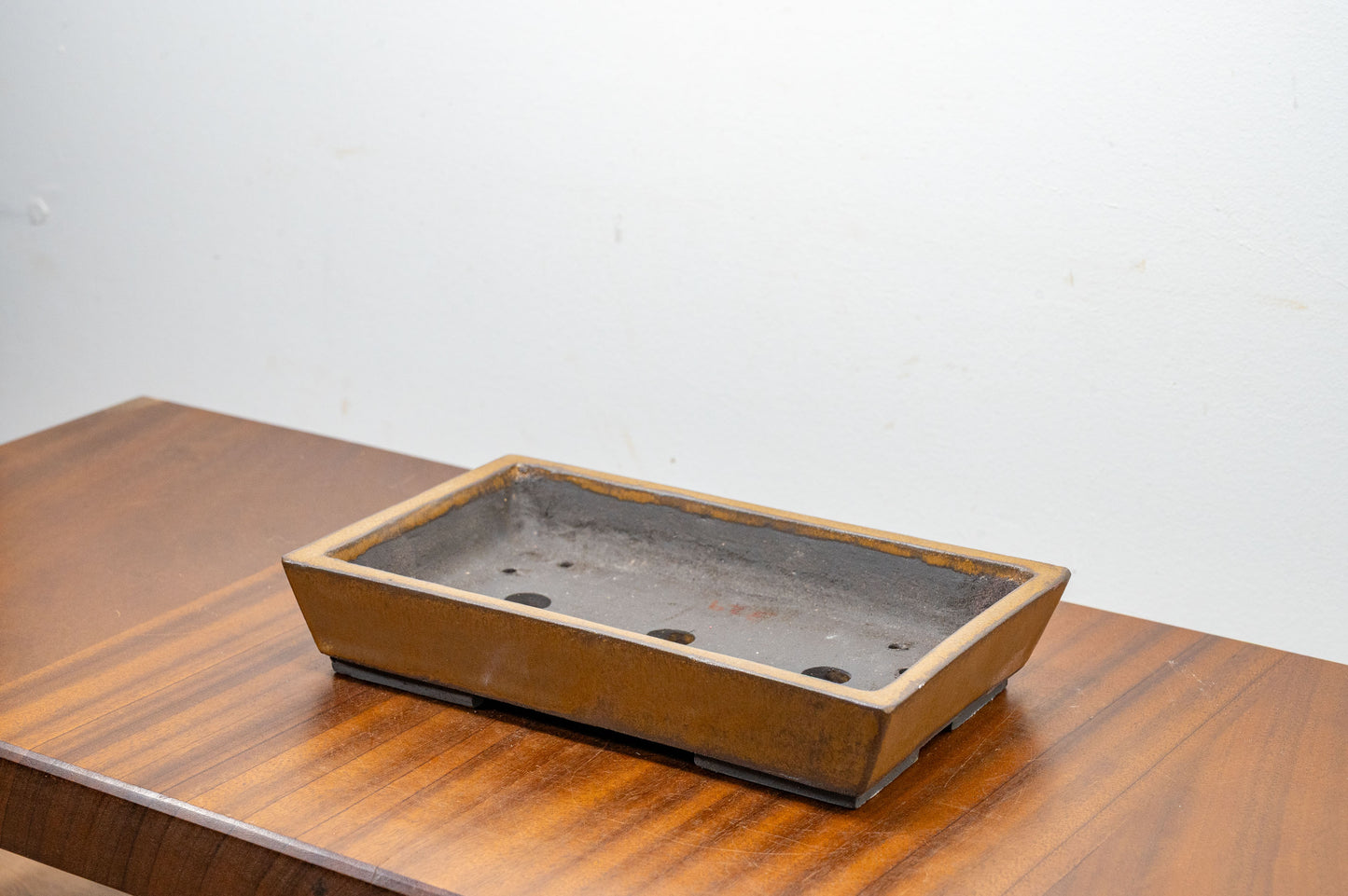 Venus Brown Shallow Rectangular Ceramic Bonsai 22cm Dish